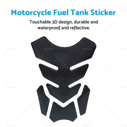 Wide Pure Black Motorcycle Gas Tank Pad Protector Sticker Decal For Motorbike-1