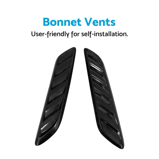 Gloss Black Bonnet Vents Suitable For Holden Commodore VF S SS  SSV  SV6 Redline-1