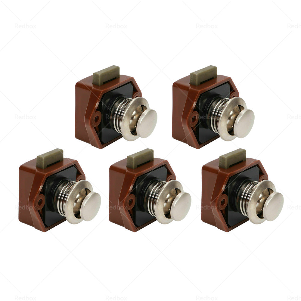5x Push Button Latch Knob Catch Lock For Drawer Cupboard Door Caravan Cabinet-2