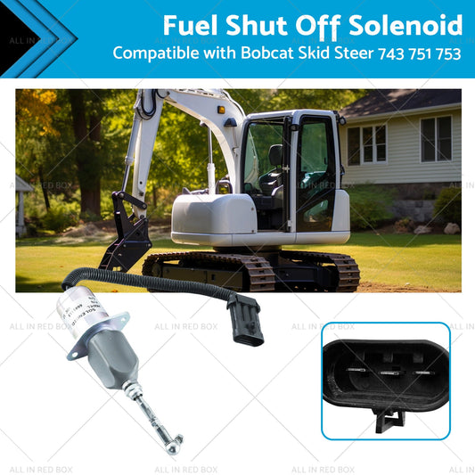Fuel Shut Off Solenoid Kit Suitable for Bobcat Skid Steer 743 751 753 T190 S185-0