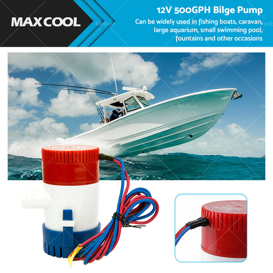 500GPH 12V Caravan Camping Marine Submersible Bilge Water Pump Fishing Boat-0