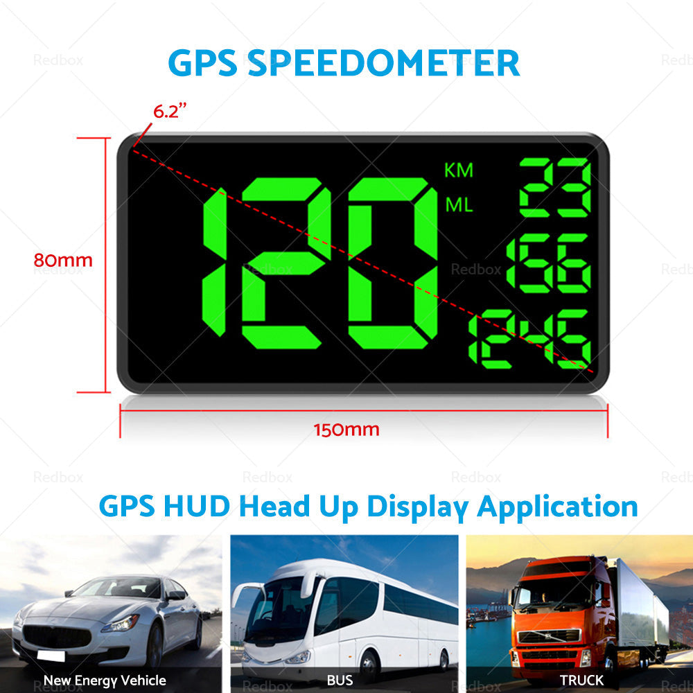Truck GPS Speedometer 6. 2inch Extend Display Odometer Overspeed Alarm MPH KMH-4