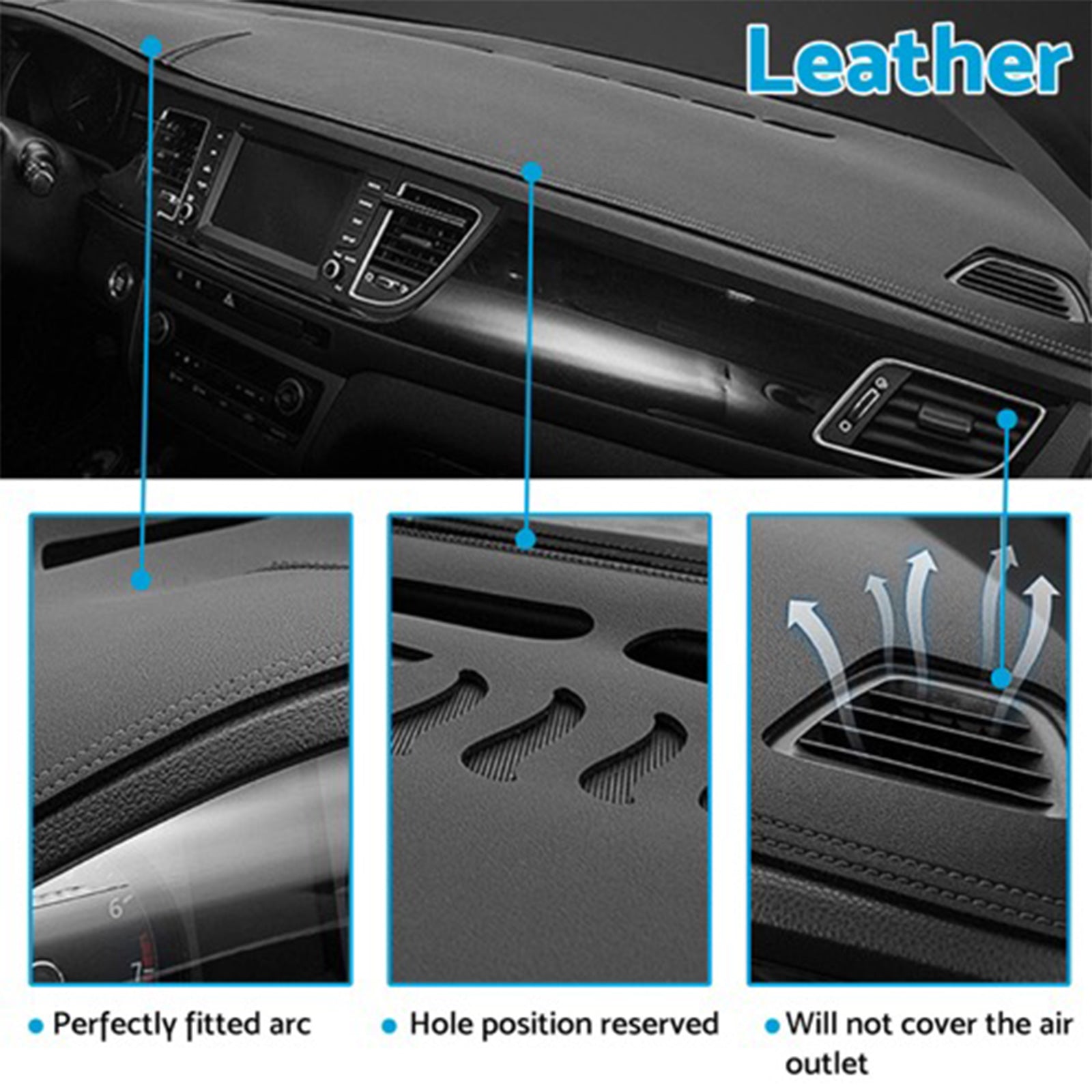 Non-Slip Dash Mat Microfiber Leather Suitable For Toyota Prado 250 Series w/HUD-2