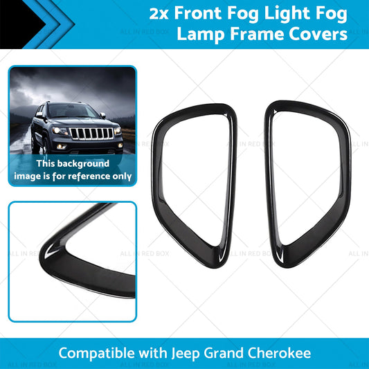 2x Front Fog Light Fog Lamp Frame Covers Suitable for 14-16 Jeep Grand Cherokee-1