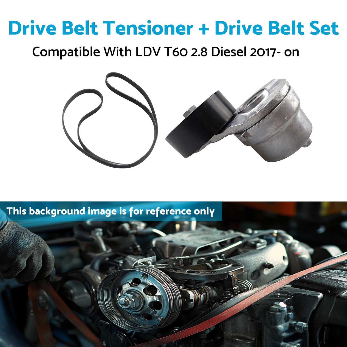 Drive Belt Tensioner + Drive Belt Set Suitable For LDV T60 2.8 Diesel 2017- on-4