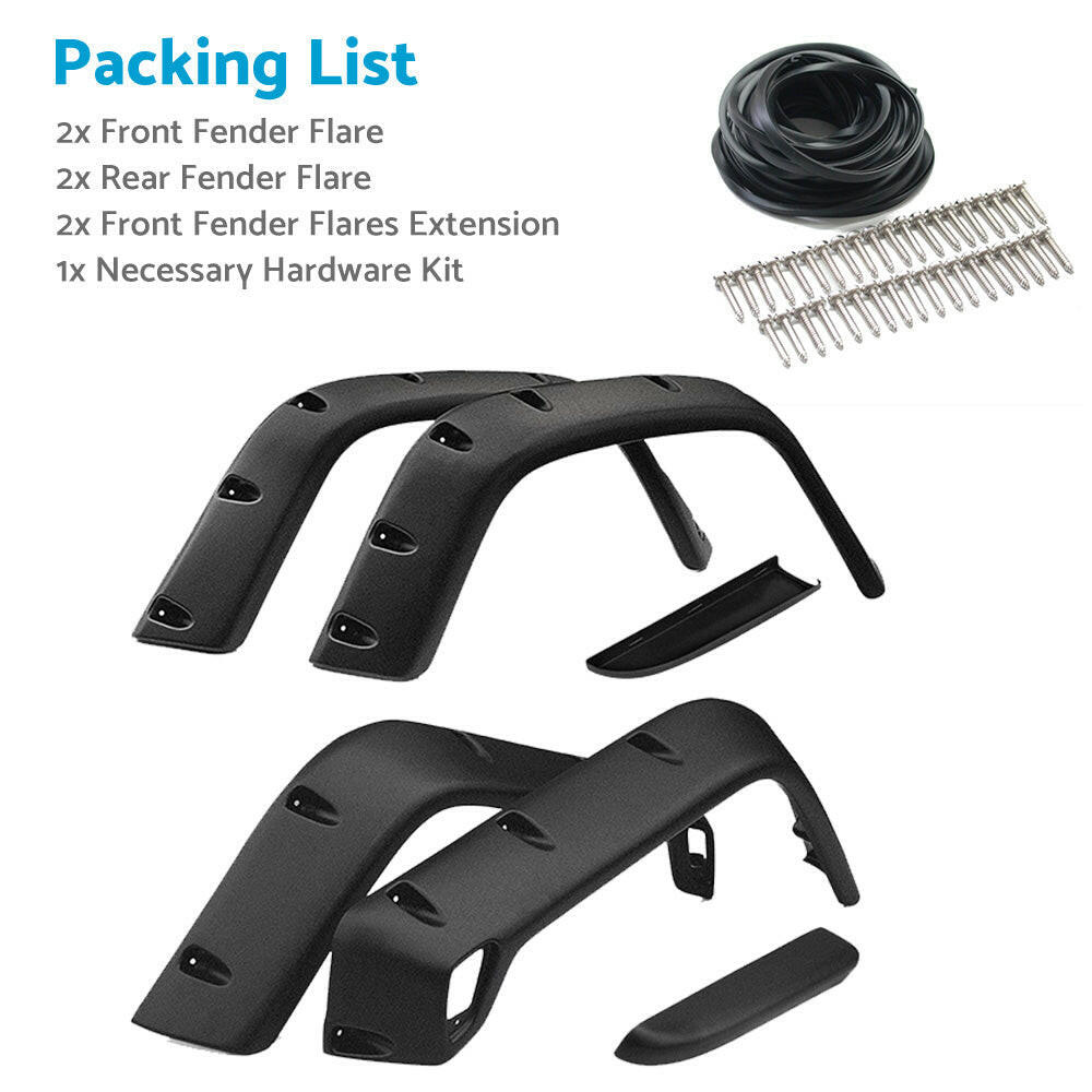 Pocket Style Matte Black Fender Flares Jungle Guard Suitable For Jeep Wrangler TJ 1997-2006-2