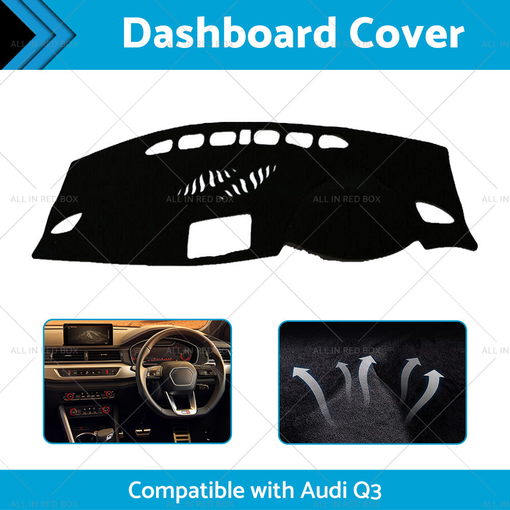 Non-Slip Dash Mat Suitable For Audi Q3 8U Series 2012-2018 Dashboard Cover Black-2
