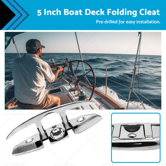 Boat Deck Foldable Cleat Portable 5 Inch Detachable Pre-drilled Cleats Part-0