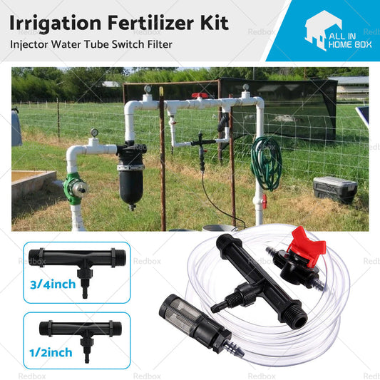 1/2  3/4  Irrigation Venturi Fertilizer Kit Injector Water Tube Switch Filter-0