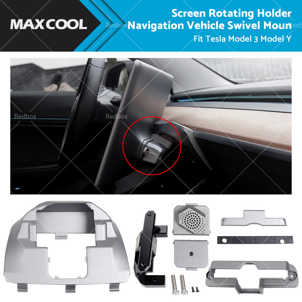 Fit Tesla Model 3 Model Y Screen Rotating Holder Navigation Vehicle Swivel Mount-0