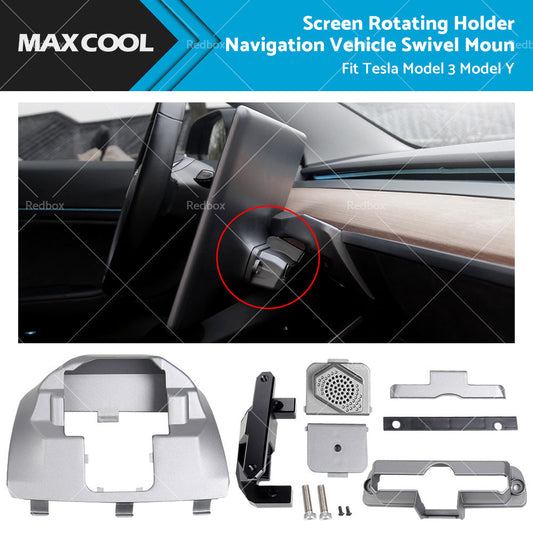 Fit Tesla Model 3 Model Y Screen Rotating Holder Navigation Vehicle Swivel Mount-0