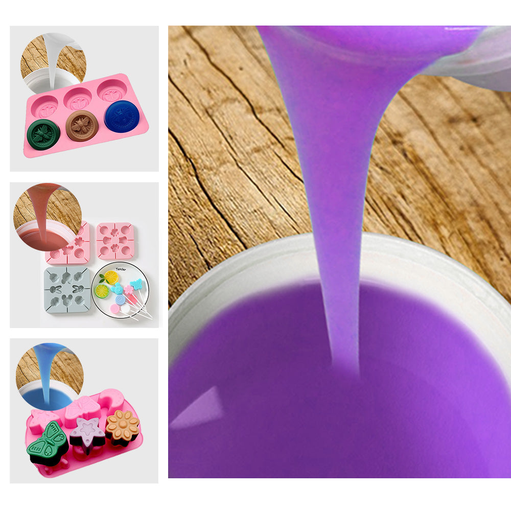 SH25 Liquid Silicone Rubber Mould Making Kit 100:3 Mix - 1Kg 5Kg 10Kg Purple-3