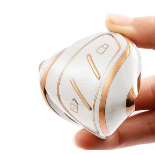Beige TPU Remote Key Fob Case Cover Suitable For MG ZS EV 2022 / MG3 / MG5 / MG6 / MG7-1