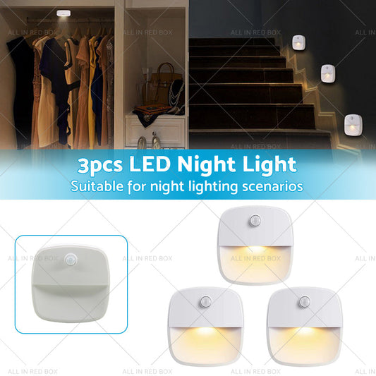 3 PCS Cordless Battery-Powered LED Night Light Motion Sensor Light-Warm White-1