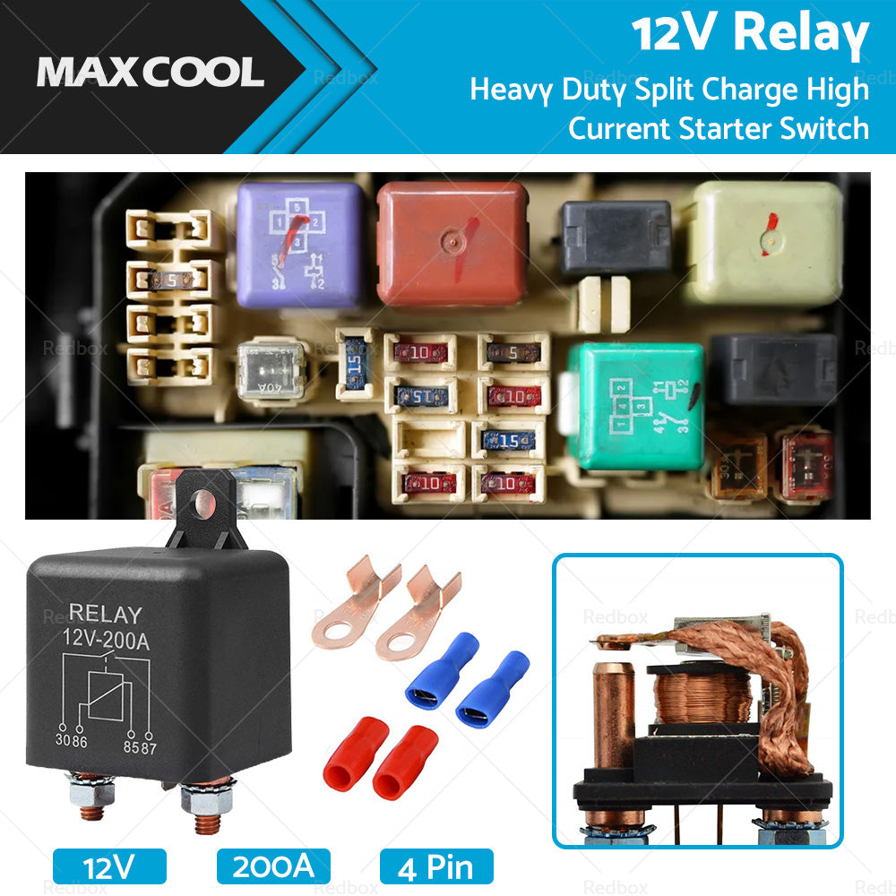 12V DC 200A Car Relay Heavy Duty Split Charge High Current 4Pin Starter Switch-0