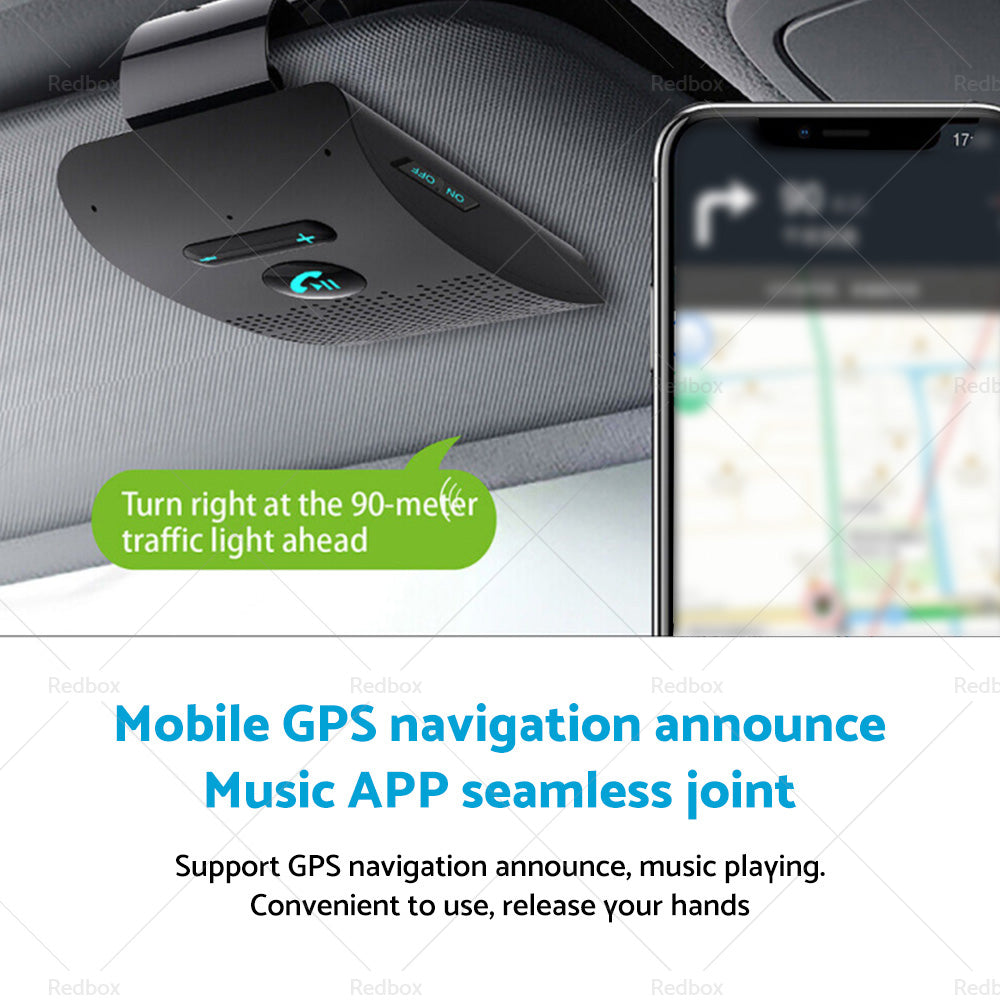 Wireless Car Bluetooth-compatible Handsfree Speaker Phone Sun Visor Clip Black-3