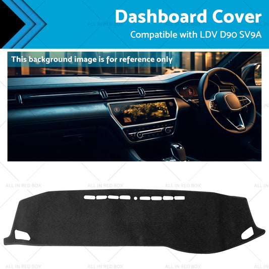 Non-Slip Dash Mat Suitable For LDV D90 SV9A 2017-2022 Dashboard Cover Black-0