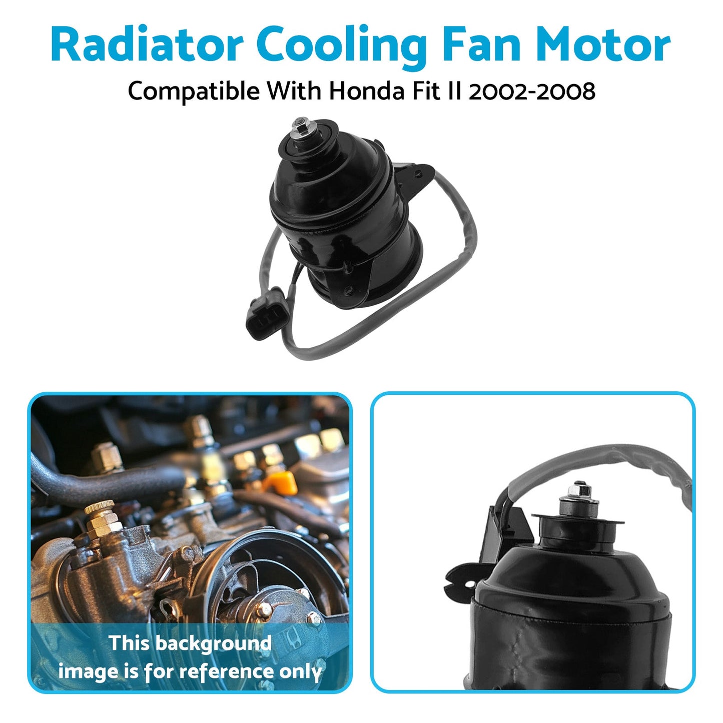 19030-PWA-J51 Radiator Cooling Fan Motor Suitable for Honda Fit II 2002-2008-4