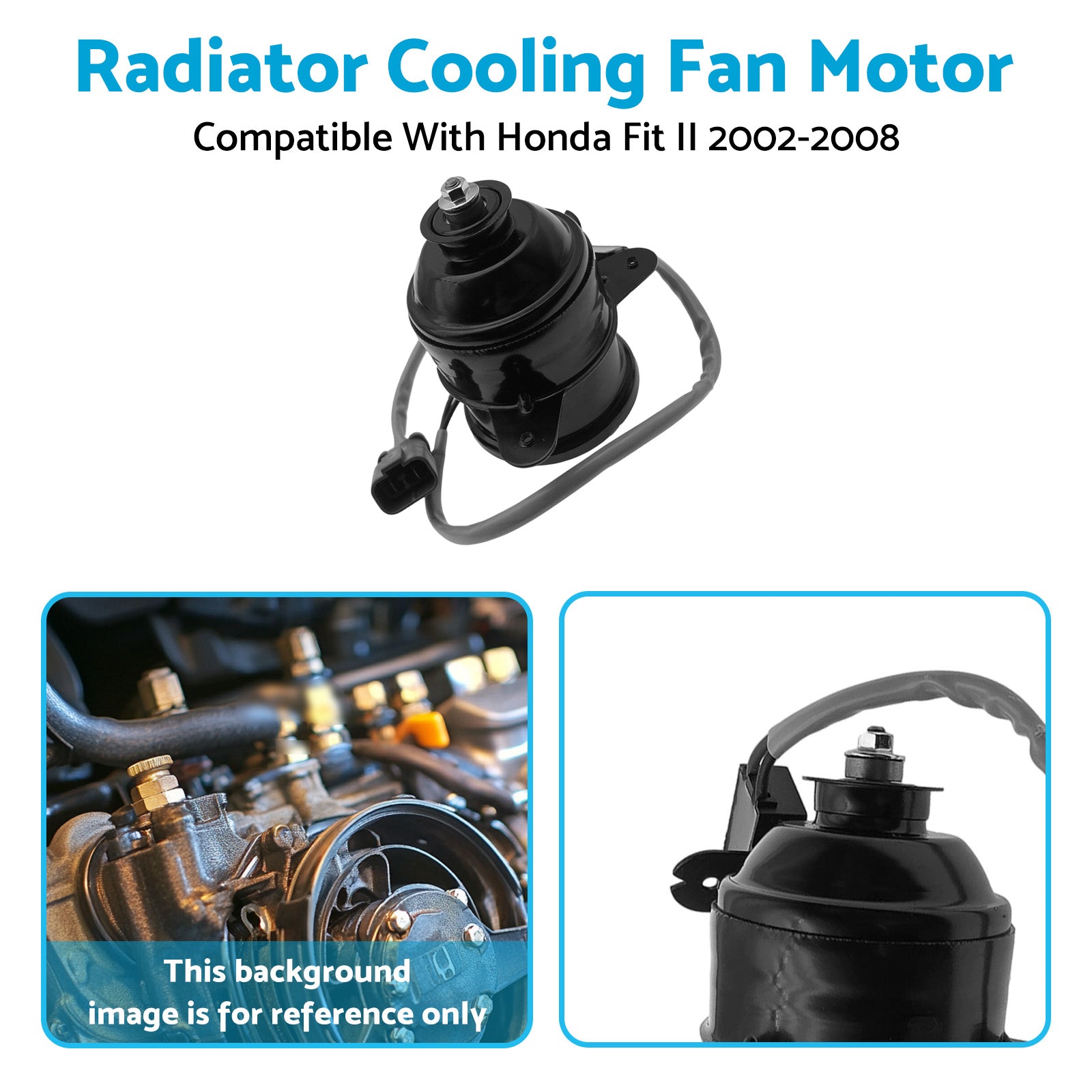 19030-PWA-J51 Radiator Cooling Fan Motor Suitable for Honda Fit II 2002-2008-4