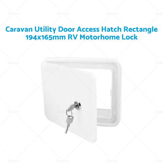 Caravan Utility Door Access Hatch Rectangle 194x165mm RV Motorhome Lock-1