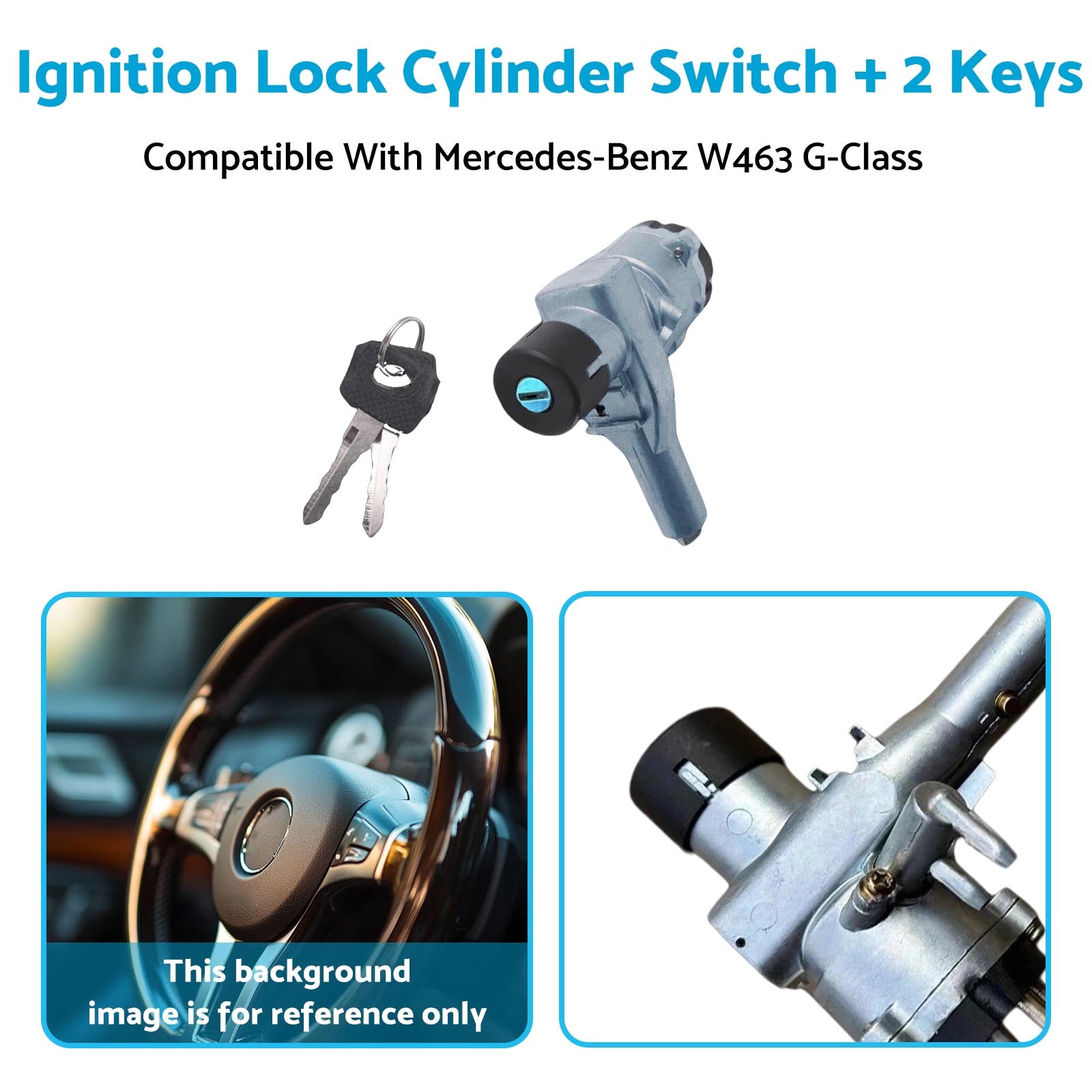Ignition Lock Cylinder Switch + 2Keys Suitable For	 Benz W463 G-Class 0014621630-3
