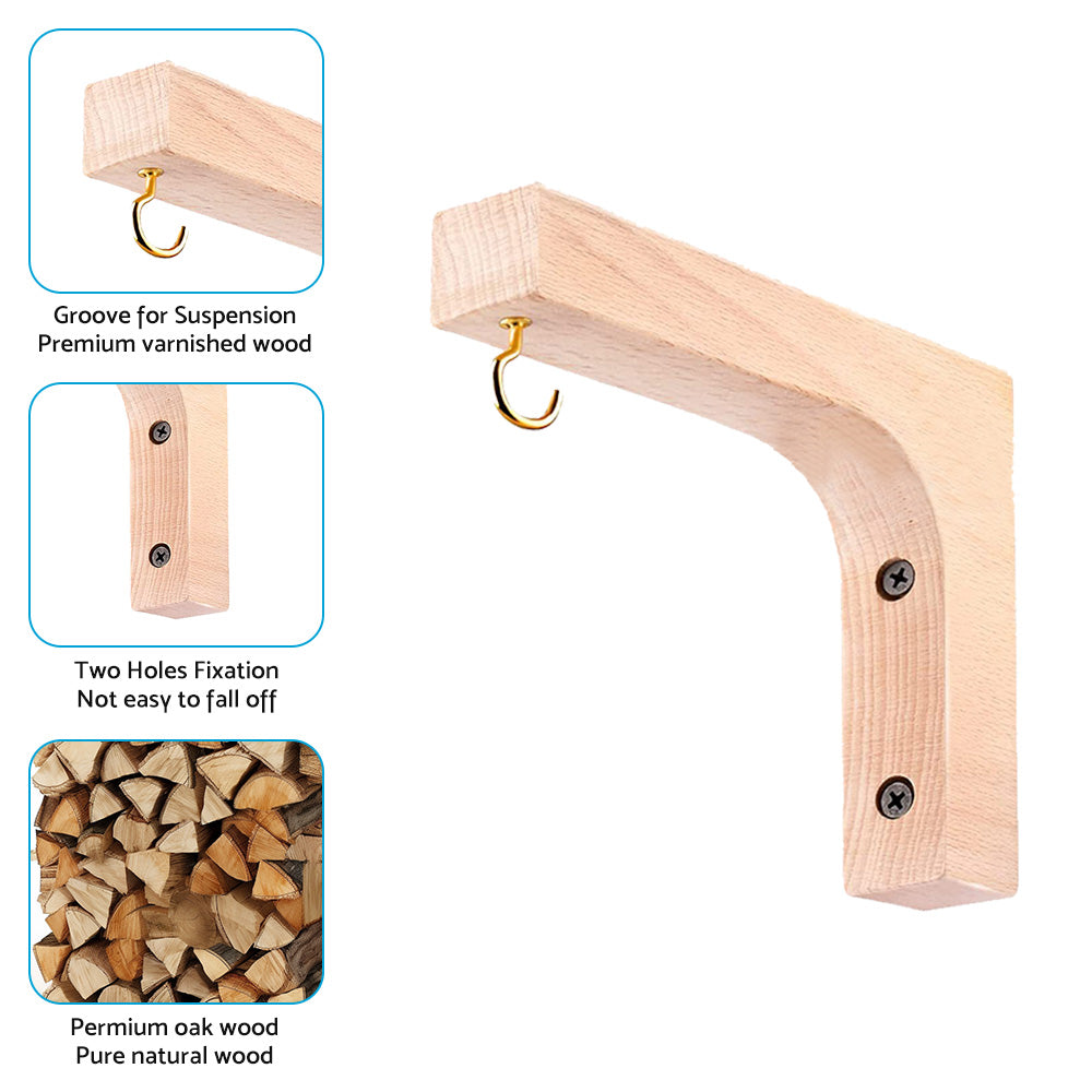 Plant Hanger Hanging Plant Hook Wooden Hanging Basket Wall Plant Hook Flower Pot-2