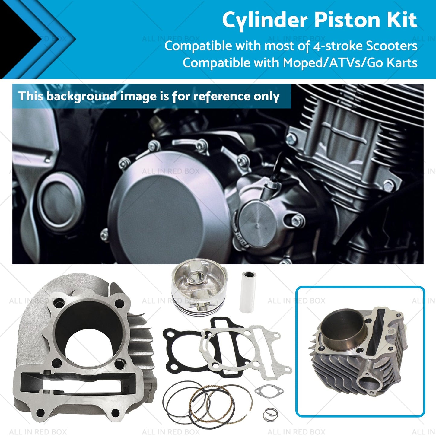 61mm Bore Cylinder Upgrade Kit Piston Gasket Suitable for GY6 172cc 180cc Motor-0
