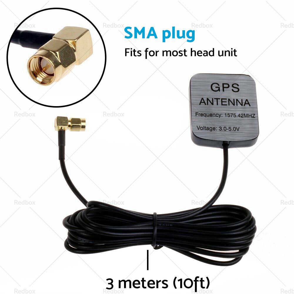 GPS Antenna SMA Plug Active Aerial Extension Cable for Car DVD Head Unit Stereos-4