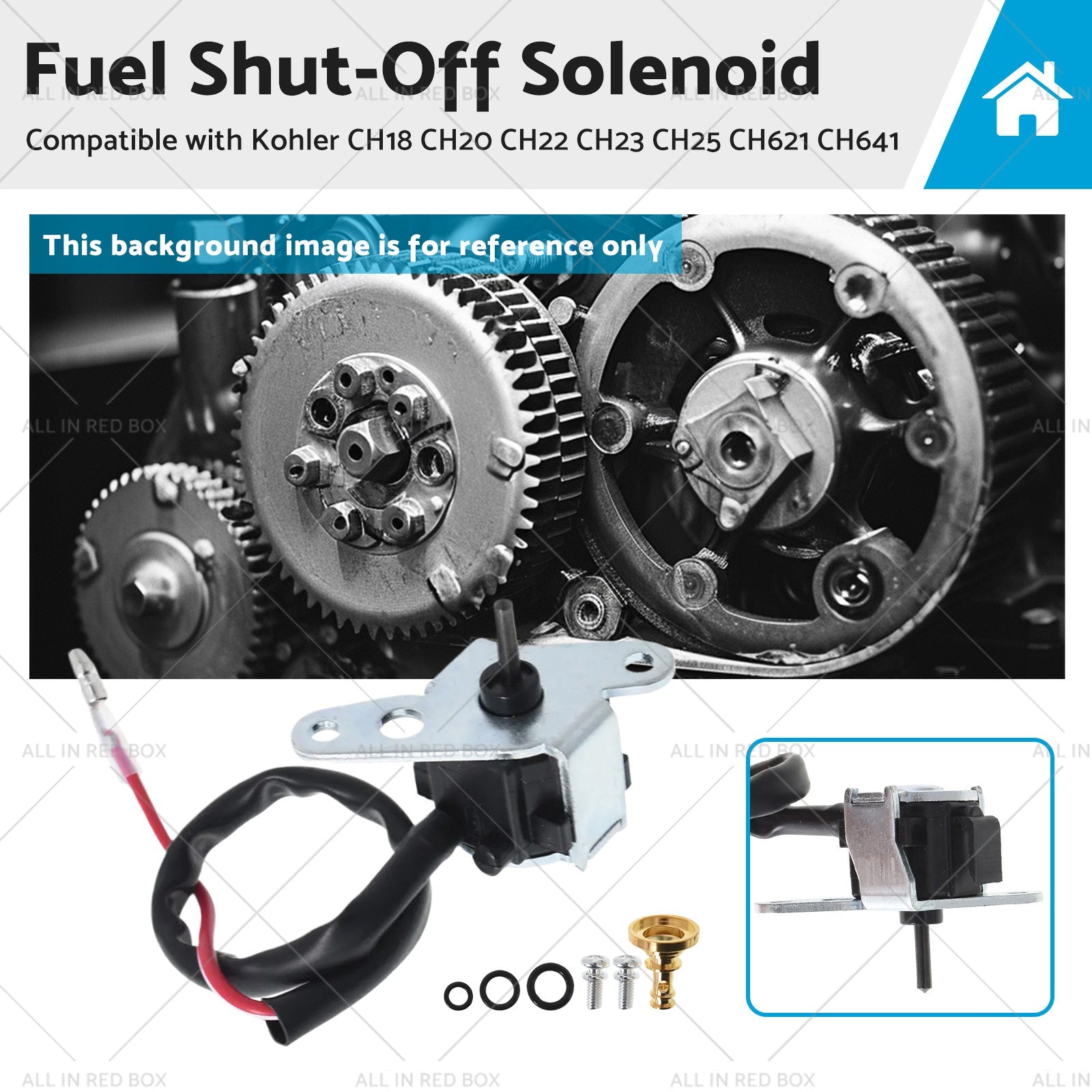 Fuel Shut-Off Solenoid Suitable for Kohler CH621 CH641 CH18 CH20 CH22 CH23 CH25-0