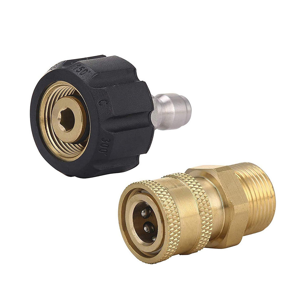 1 Pair Pressure Washer Quick Connect Couplers Suitable For 1″ or ¼″ – M22-14 Adapter Kit-0