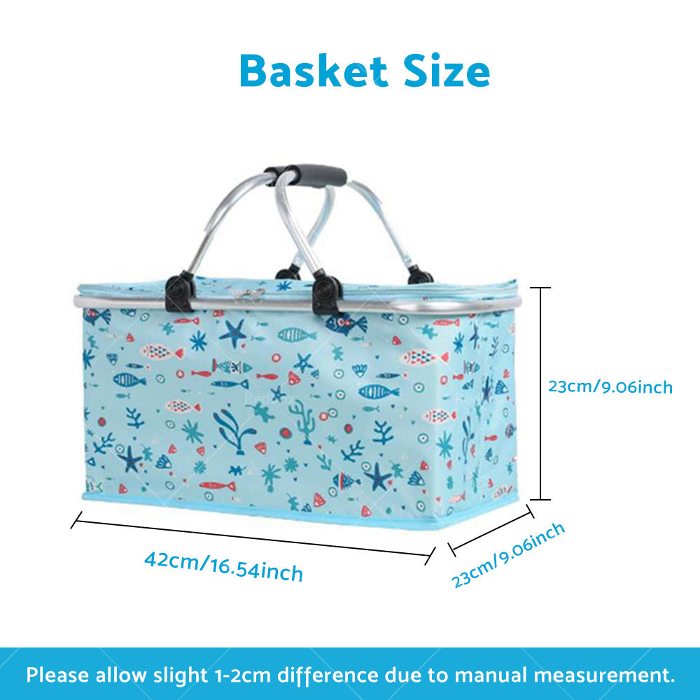 Extra Large Picnic Blanket & Basket Waterproof Portable Beach Mat Storage Box-3