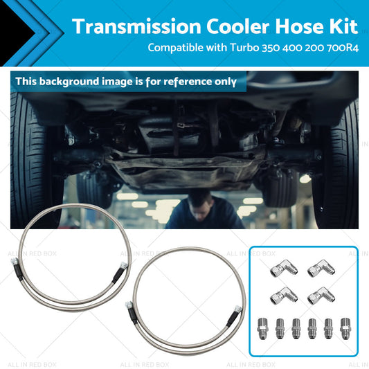 Stainless Steel Braided Transmission Cooler Hose Fitting Kit For 700R4 TH350 400-0