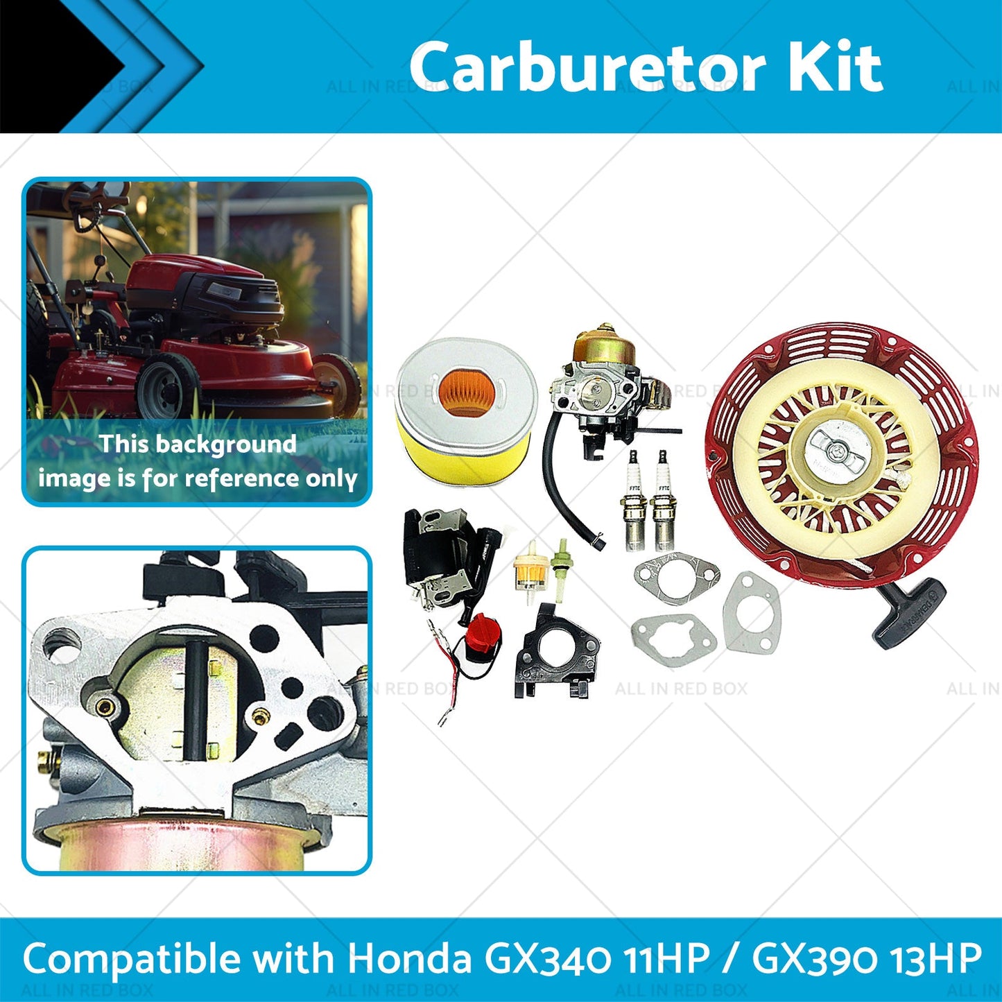 SuitableFor Honda GX340 GX390 11 or 13HP Carburetor Ignition Coil Spark Plug Filter-1
