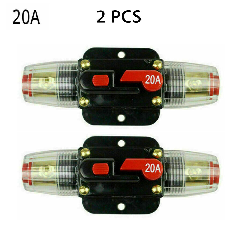 2 PCS AMP Circuit Breaker Dual Battery IP67 Waterproof 12V 24V Fuse Manual Reset-5