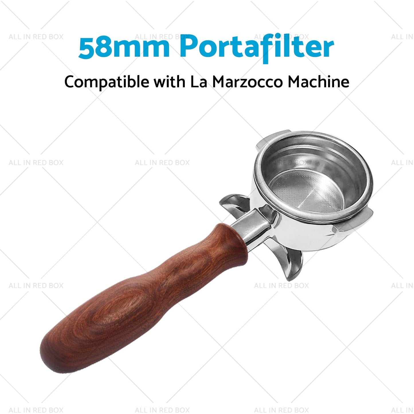58mm Portafilter Suitable For La Marzocco 2 Spout Filter Basket Wood Handle-4