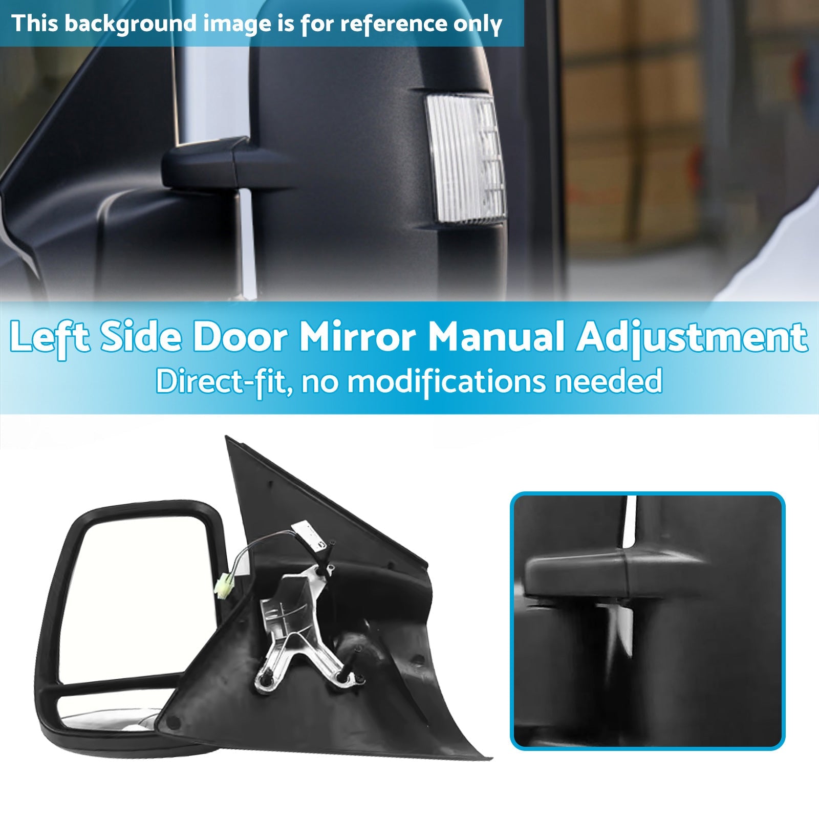 LH Side Door Mirror Manual Adjustment Driver Side Suitable For LDV V80 13 on-2