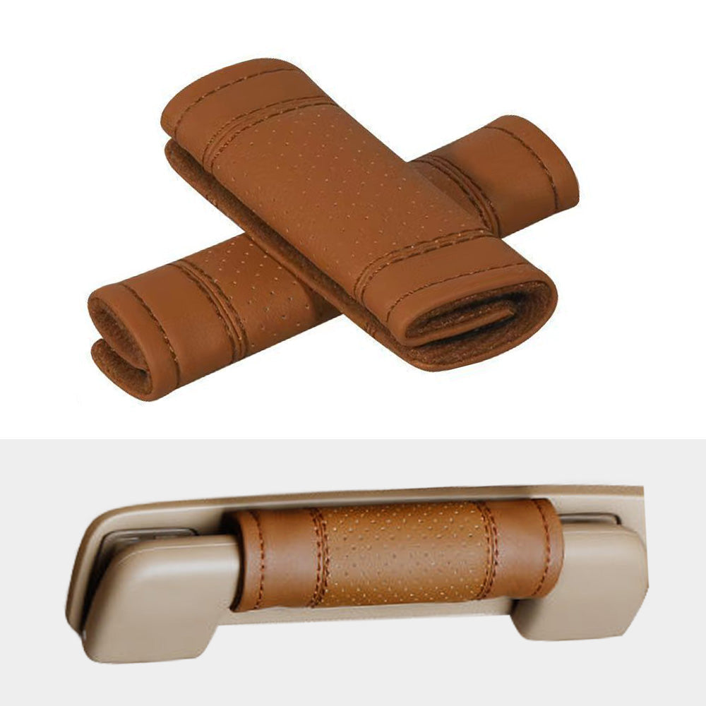 2pcs Universal Car Accessories Faux Leather Door Handle Cover Soft Car Handle-2