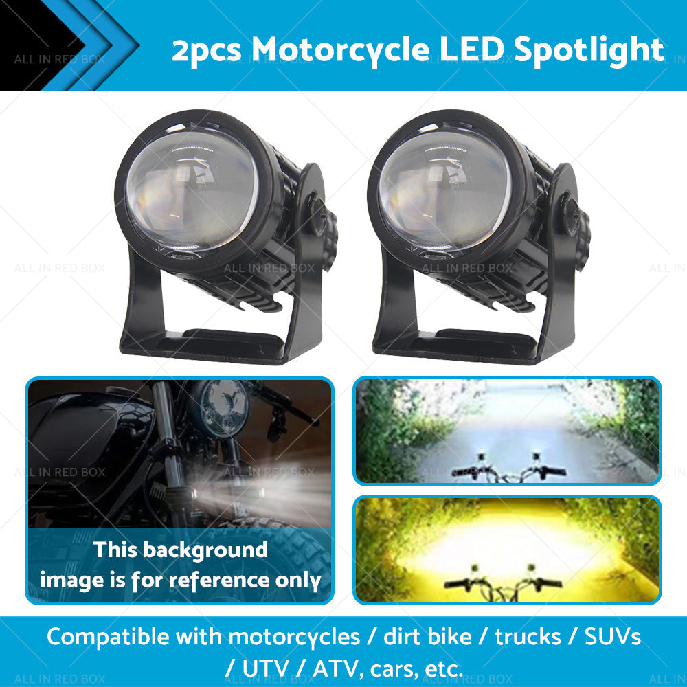 2X LED Motorcycle Headlight Spot Lights Car Driving Fog Lamp Yellow White 12-24V-1
