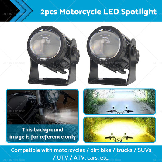 2X LED Motorcycle Headlight Spot Lights Car Driving Fog Lamp Yellow White 12-24V-1