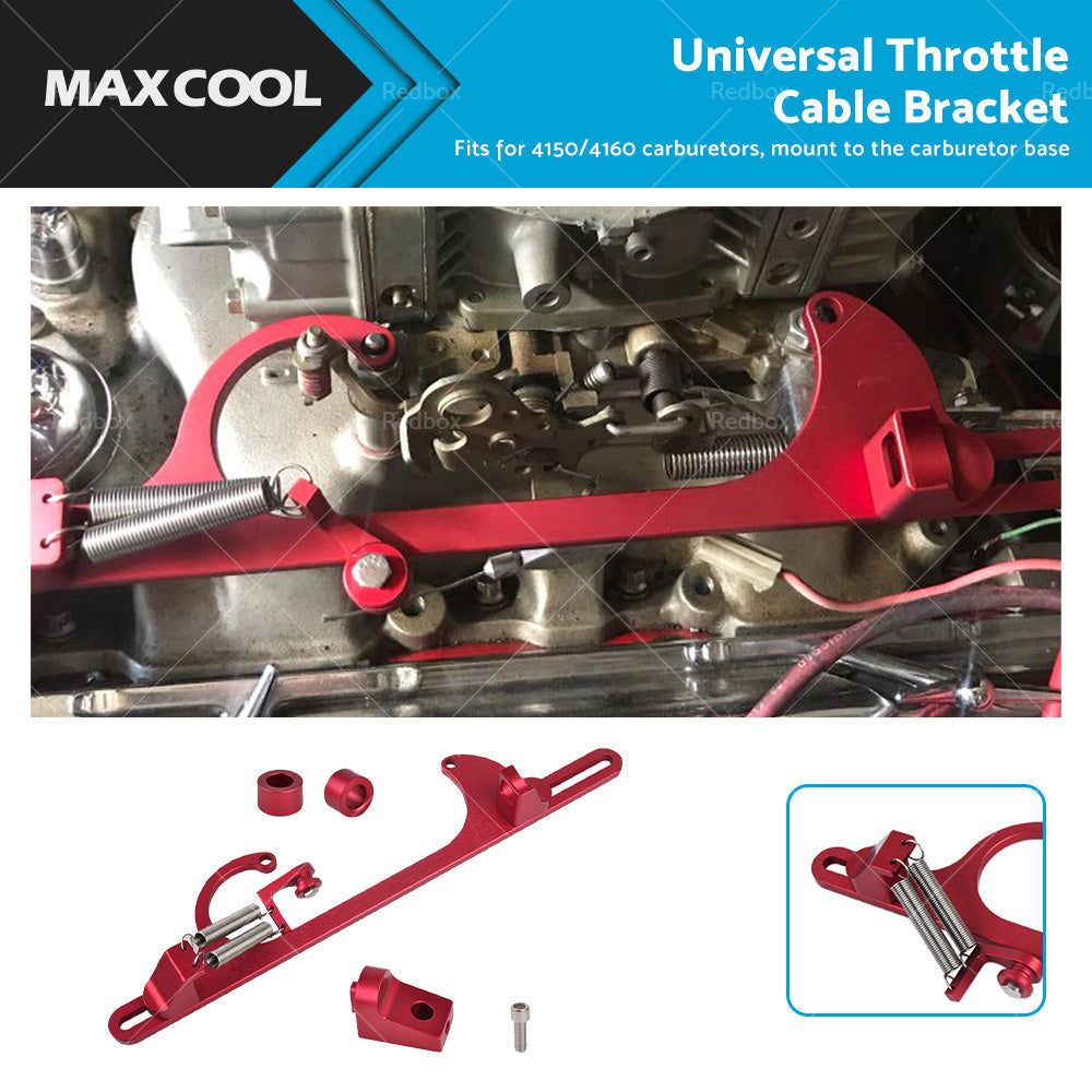 Throttle Cable Carb Bracket Carburetor Billet Aluminum Red For Carb 4150 4160-0