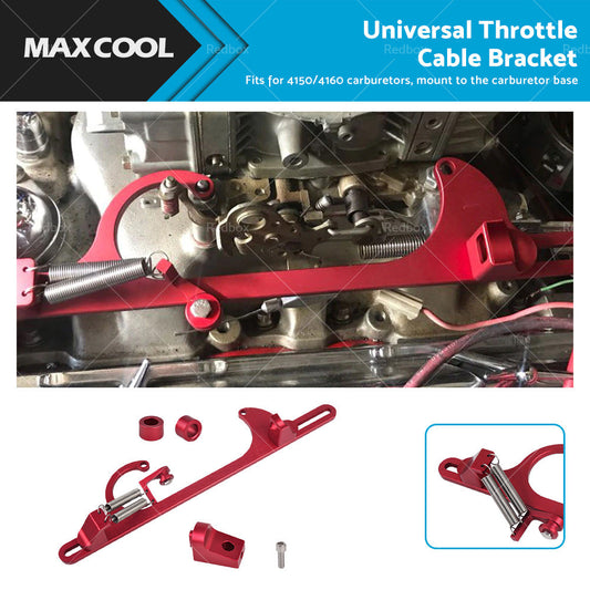 Throttle Cable Carb Bracket Carburetor Billet Aluminum Red For Carb 4150 4160-0