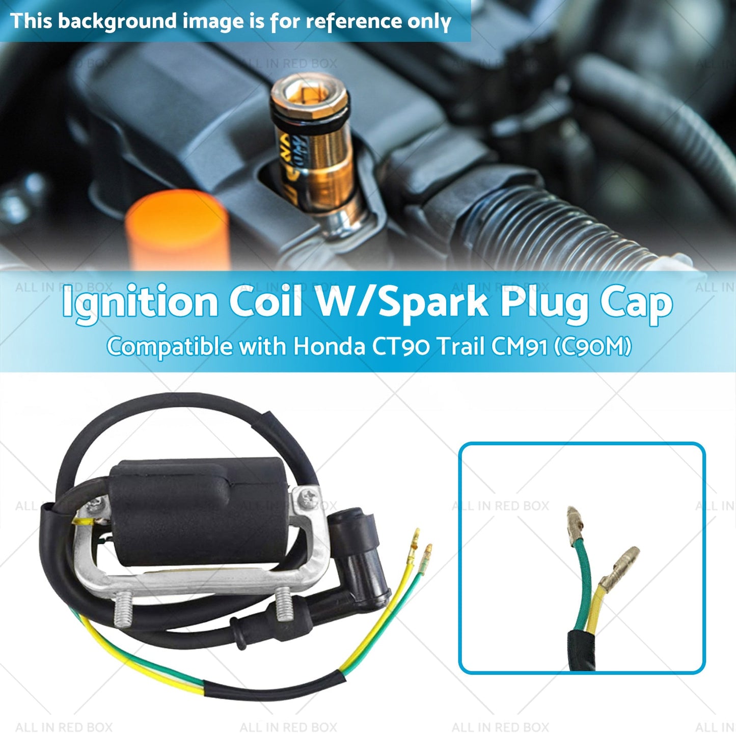 Ignition Coil W or Spark Plug Cap Suitable for Honda CT90 Trail CM91  C90M-2