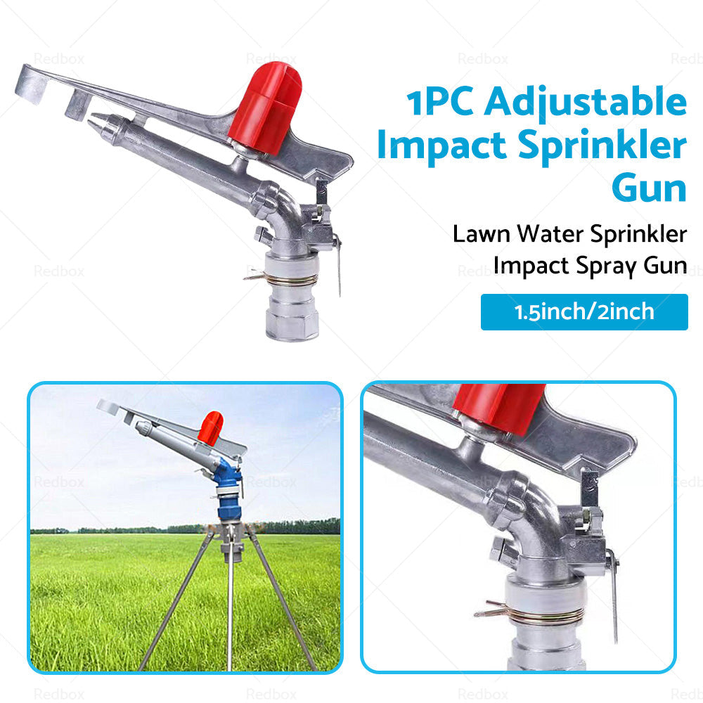 360掳 Rotation Lawn Water Sprinkler Impact Spray Gun Alloy Adjustable Irrigation-3