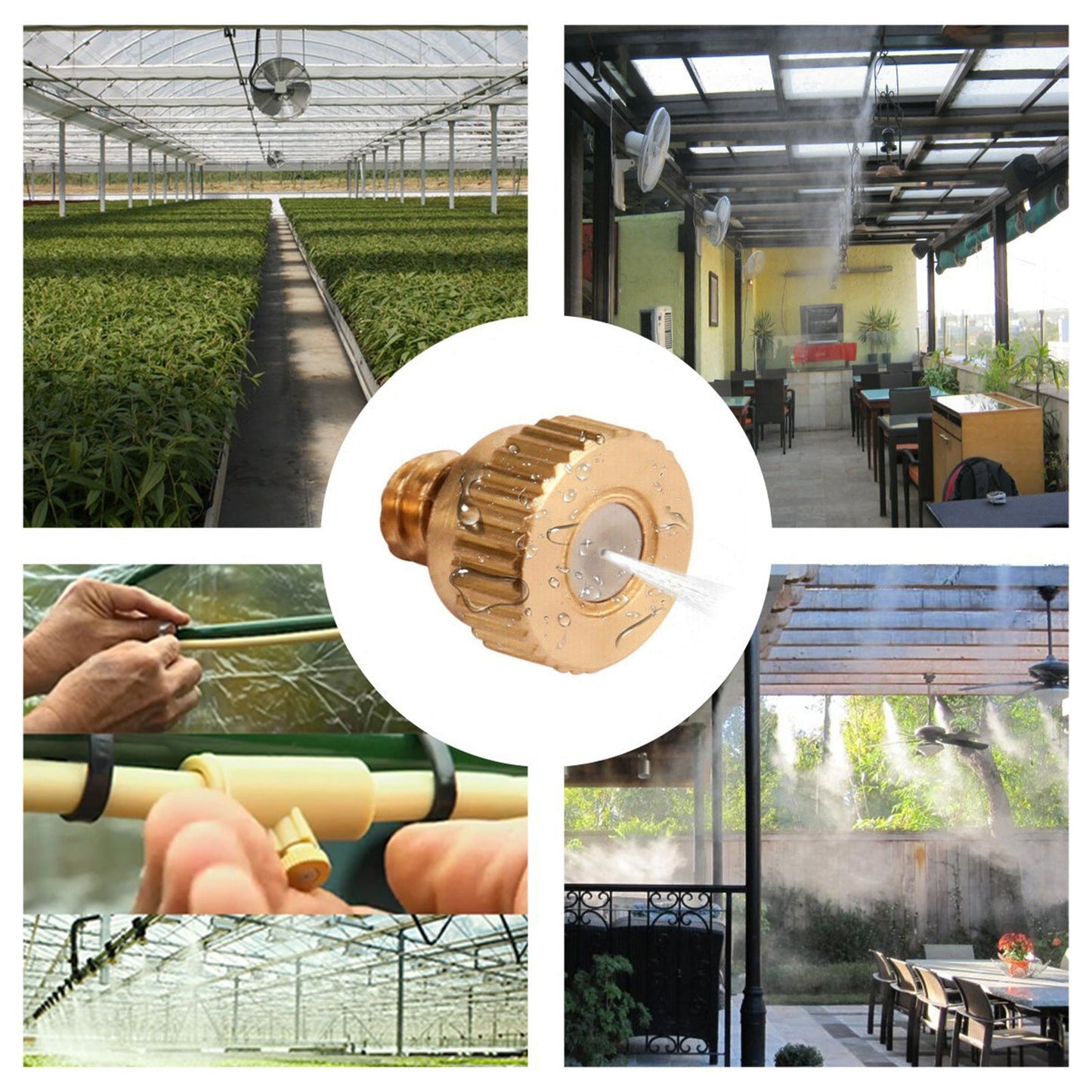 Brass Misting Nozzles Kit 0.016 Inch 10-24 For Cooling System Water Mister Sprinkle-2