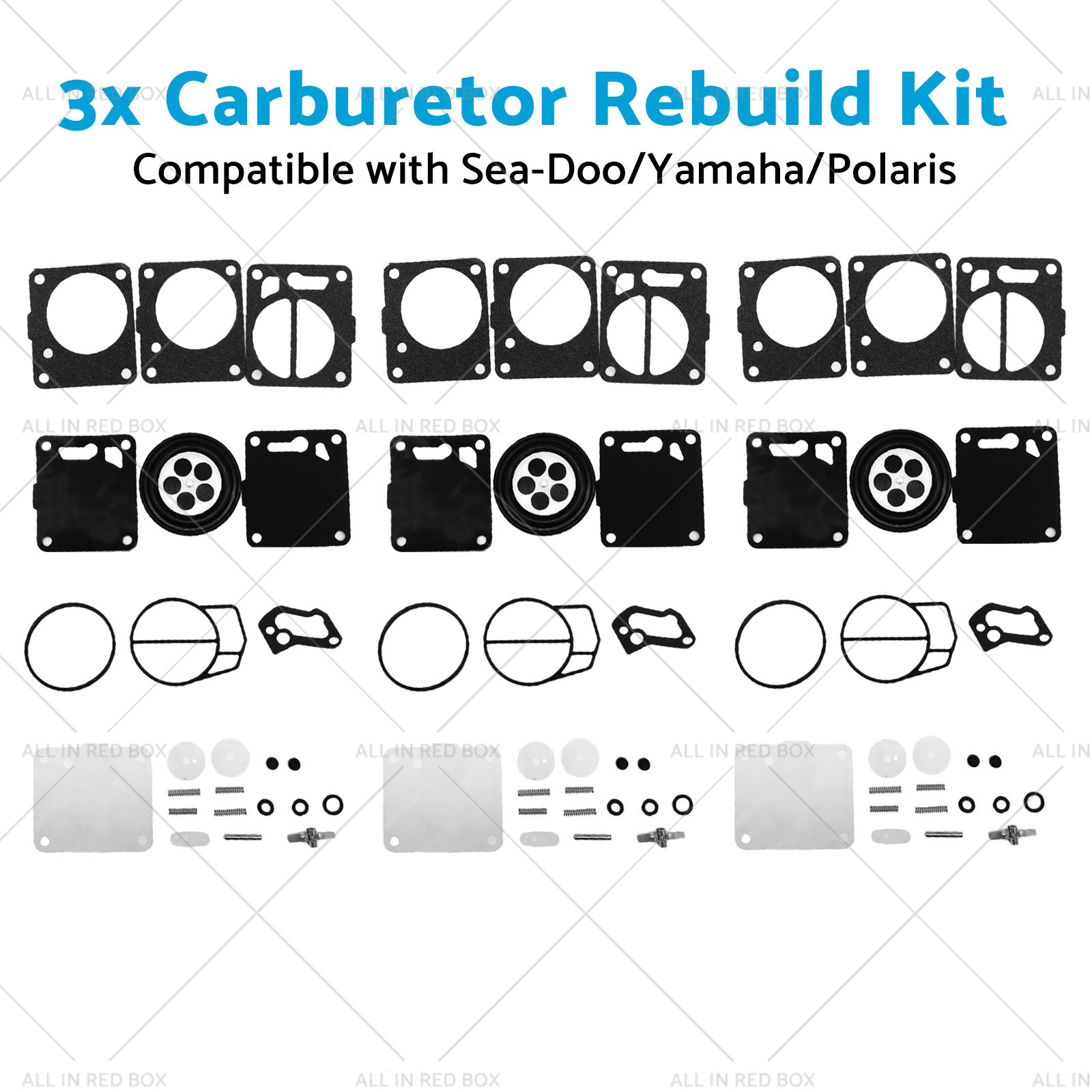 3x Carburetor Carb Rebuild Repair Kit Suitable Sea-Doo SP SPI SPX HX GS GSI GSX-2
