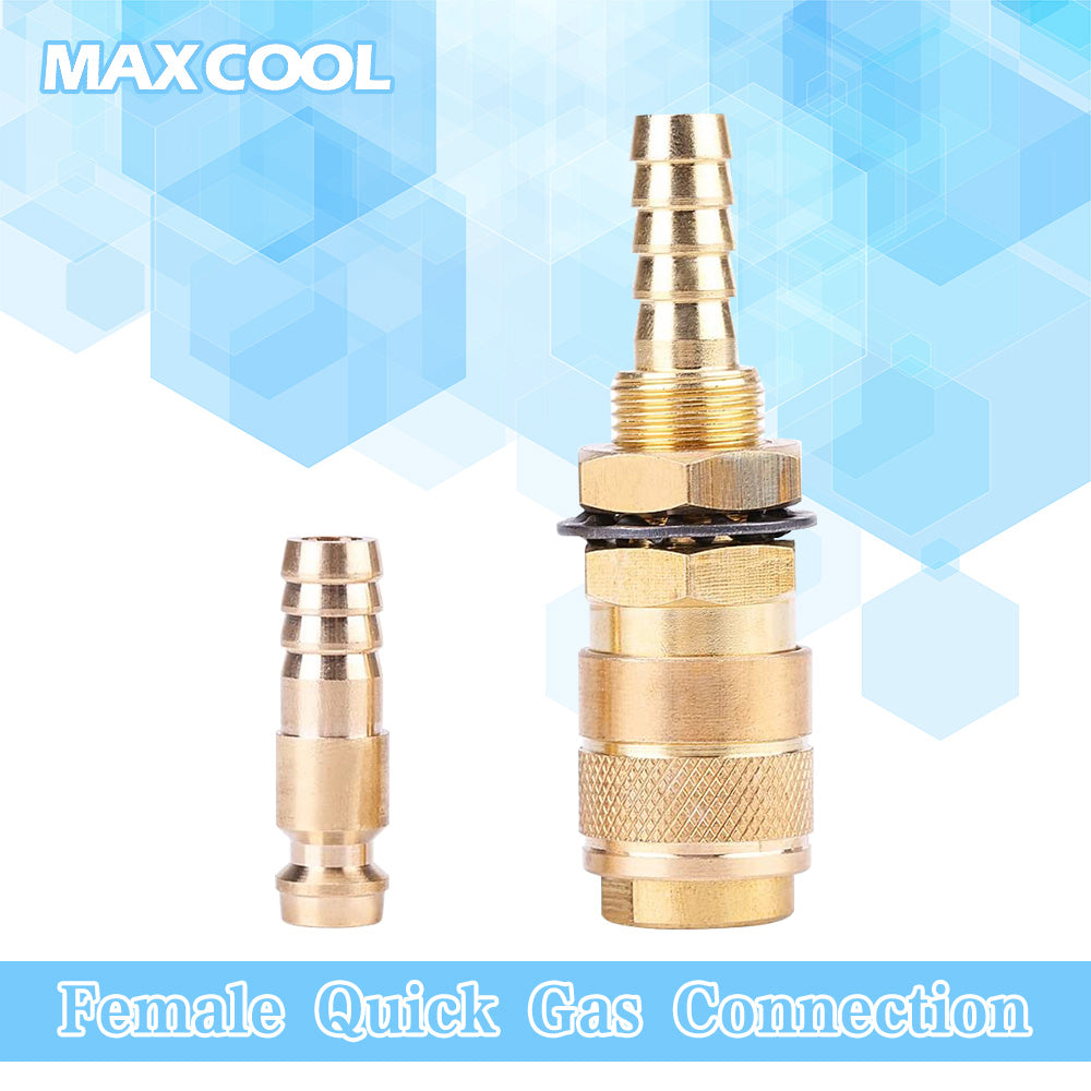 Female Quick Gas Connection with 6mm Barb for Argon and Water Suit Kemppi Unimig-2