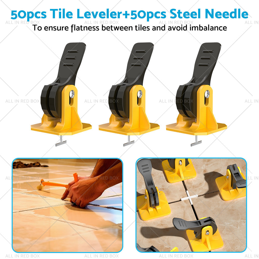 50PCS Tile Levelling Spacer Tiling Tool Leveling System Clips Floor Wall Wrench-3