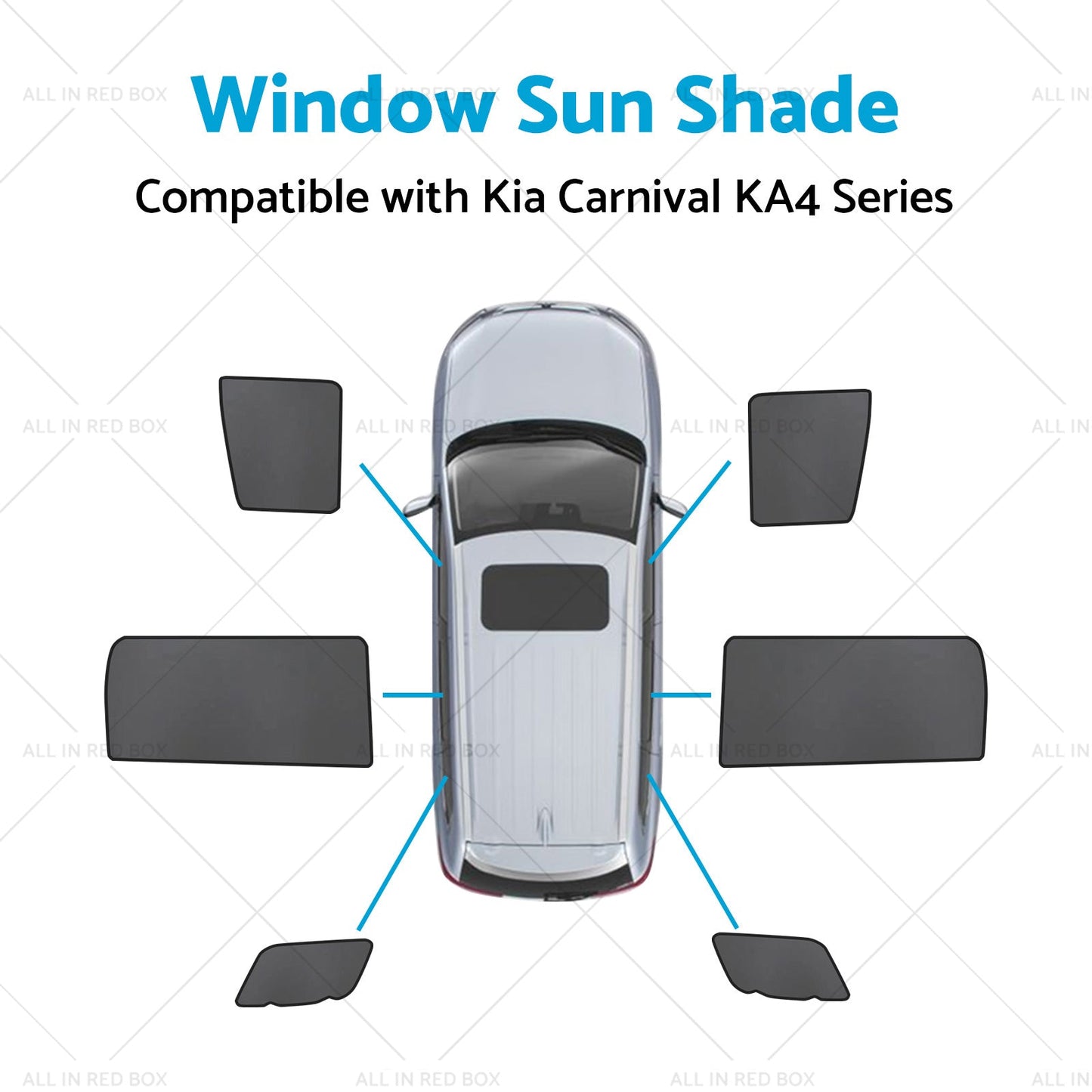 Front Rear Port Window Magnetic Sun Shade Suitable for Kia Carnival KA4 20-23-2