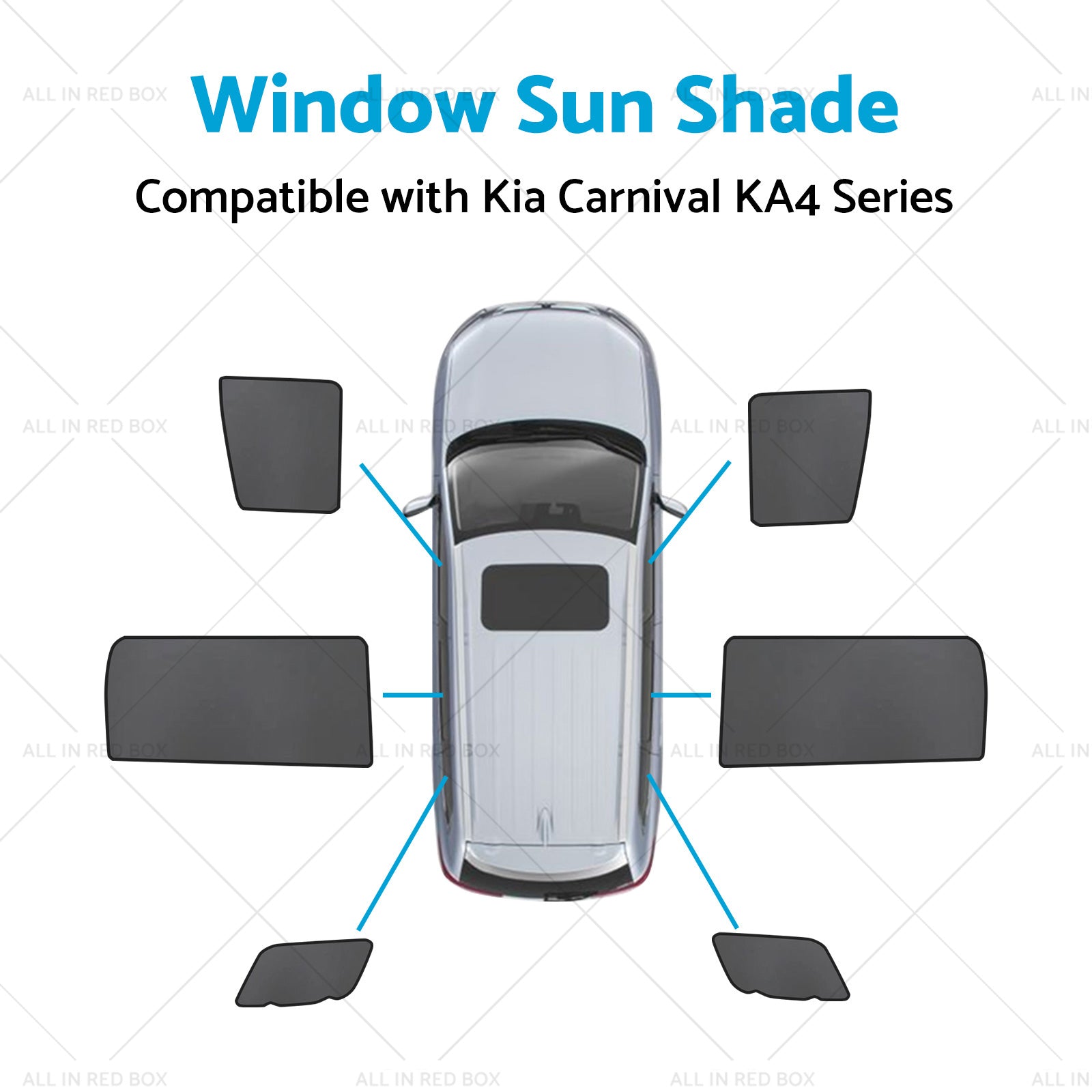 Front Rear Port Window Magnetic Sun Shade Suitable for Kia Carnival KA4 20-23-2
