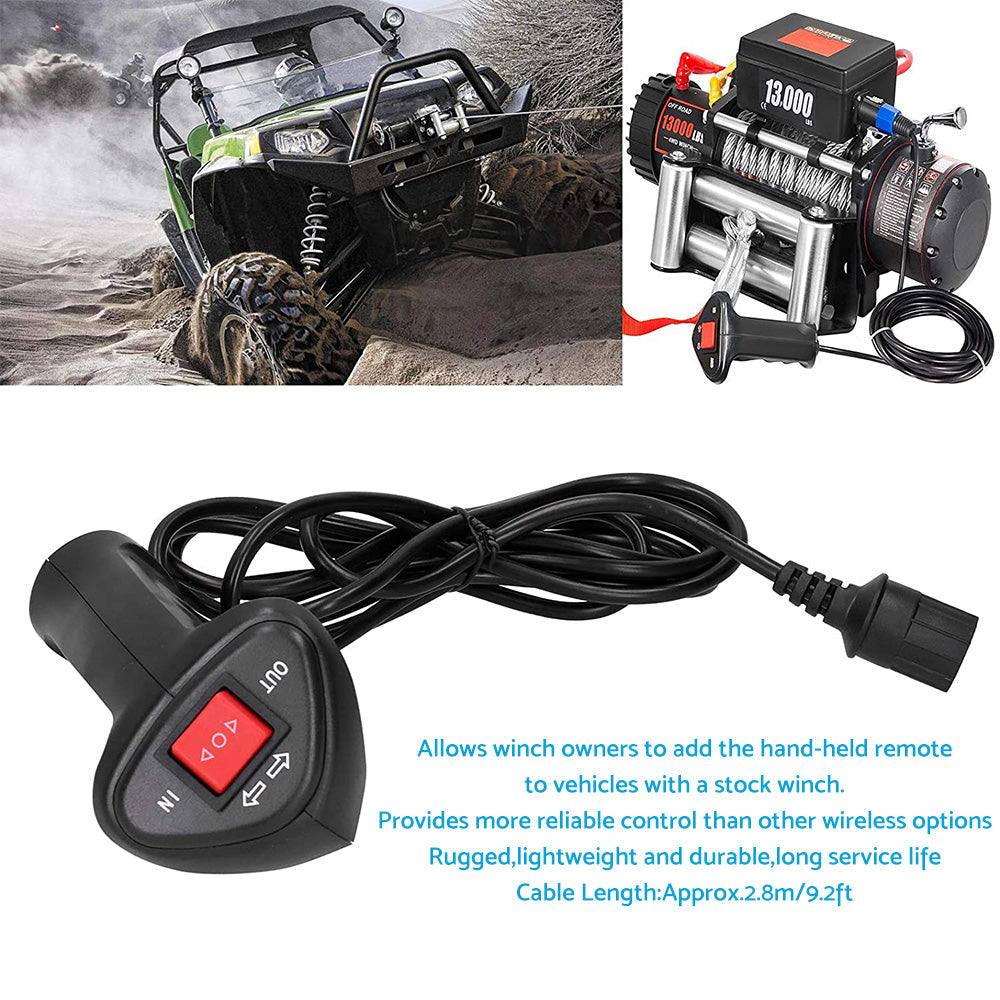 Universal Electric Winch Remote Controller With 9.2ft Cable Suitable For Car & Vehicle-4